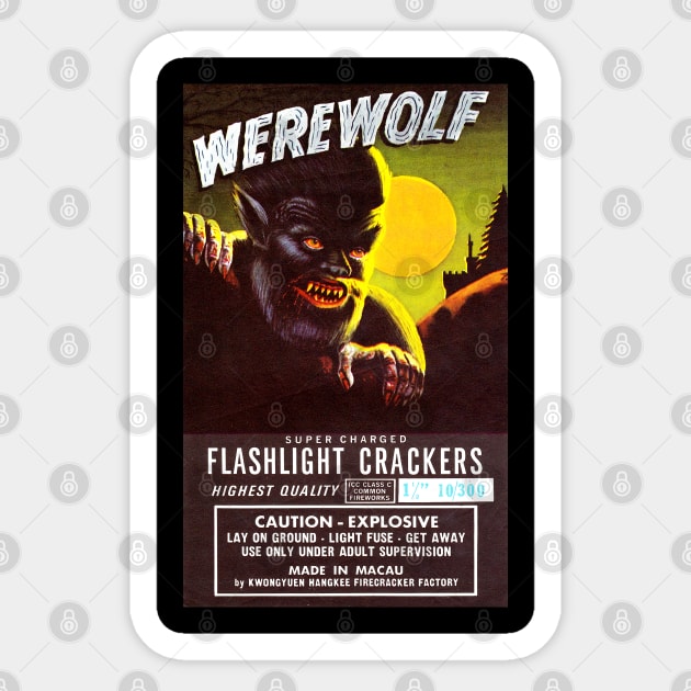 VINTAGE FIRECRACKER WAREWOLF FLASHLIGHT CRACKERS MADE IN MACAU Sticker by kakeanbacot